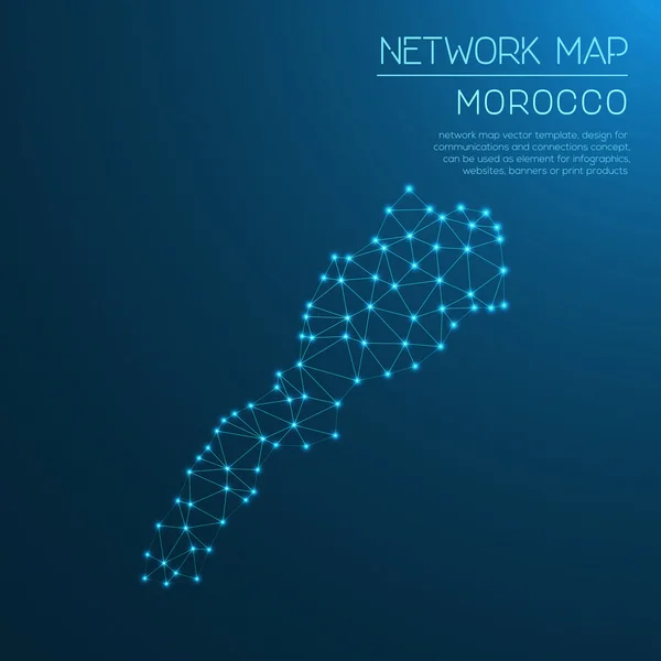 Marruecos mapa de red . — Vector de stock