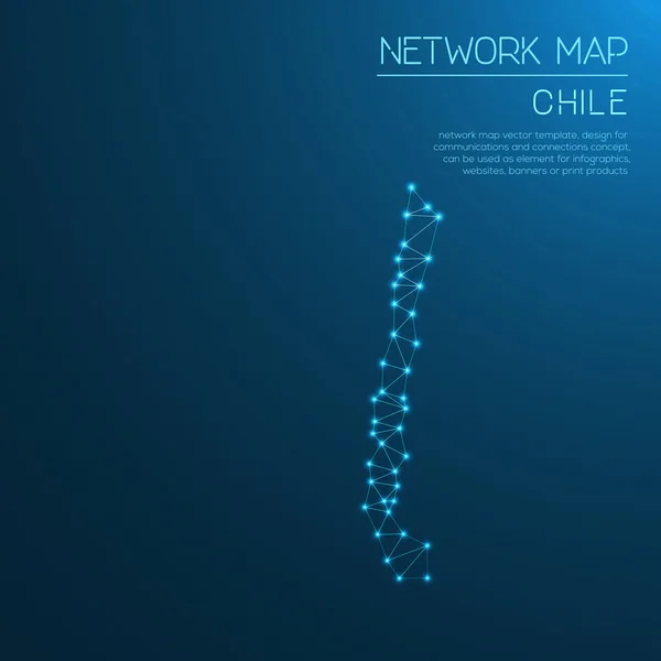 Mappa della rete Cile . — Vettoriale Stock