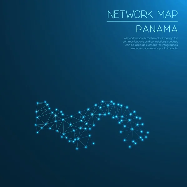 Mapa de la red Panamá . — Vector de stock