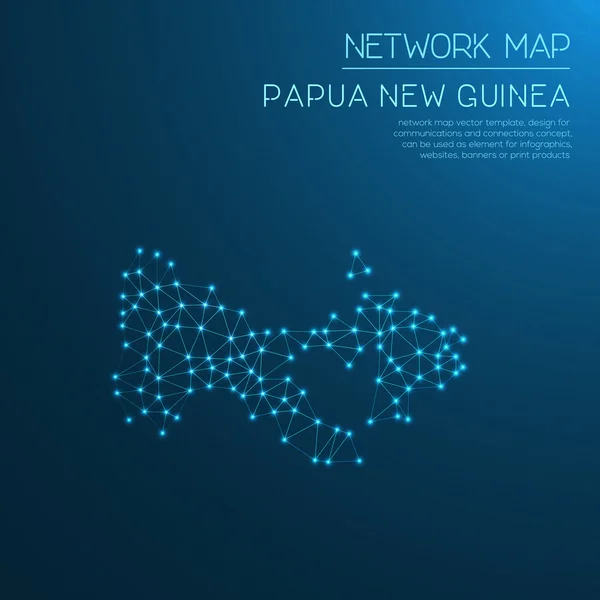 Mapa de la red Papúa Nueva Guinea . — Vector de stock