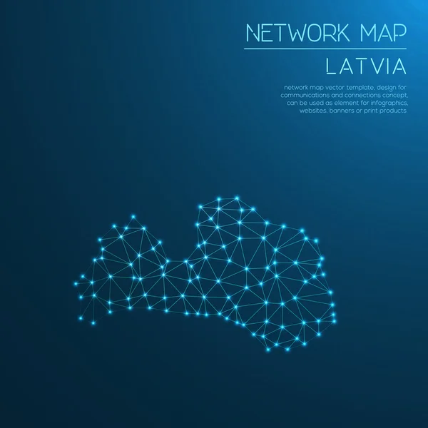 Latvia network map. — Stock Vector