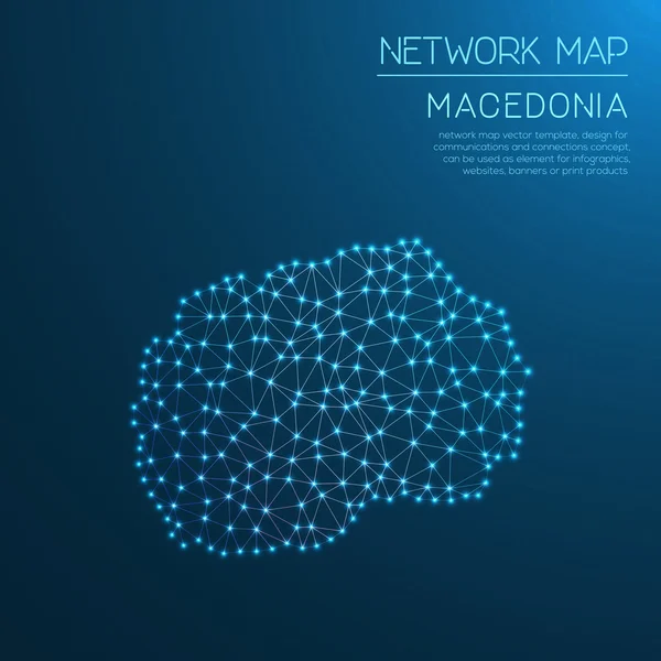 Macedonia, la Antigua República Yugoslava de mapa de la red . — Vector de stock