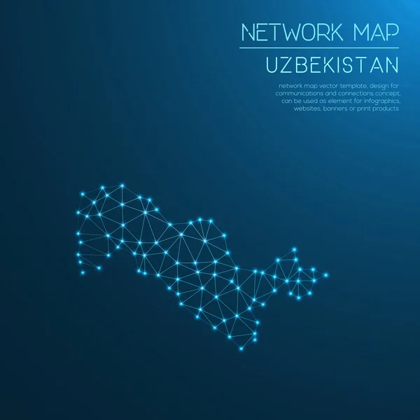 Mapa de la red Uzbekistán . — Vector de stock