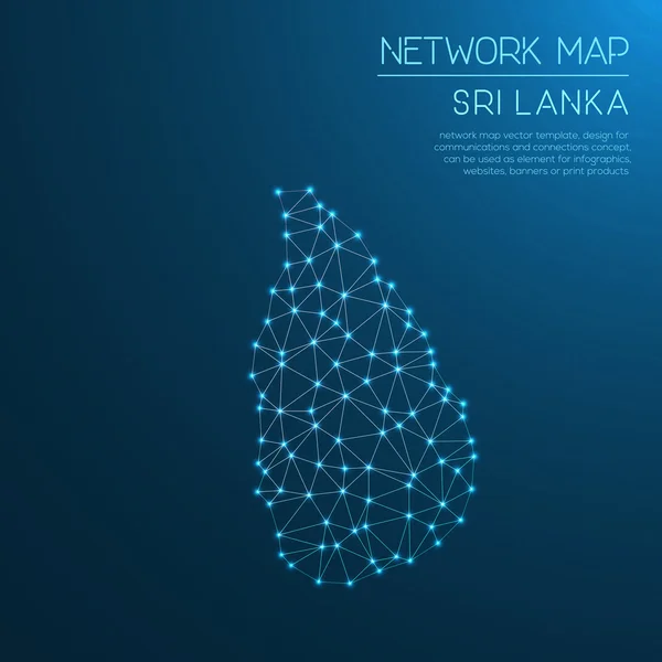 Mapa sieci w Sri Lanka. — Wektor stockowy