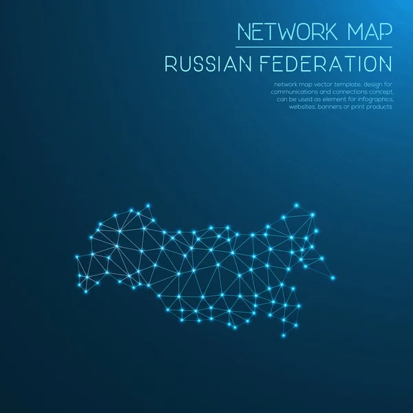 Mapa de la red Federación Rusa . — Vector de stock