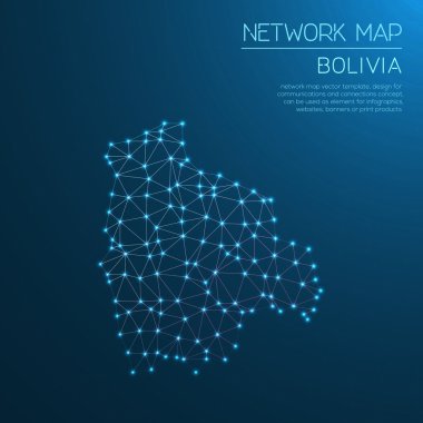 Bolivia network map. clipart