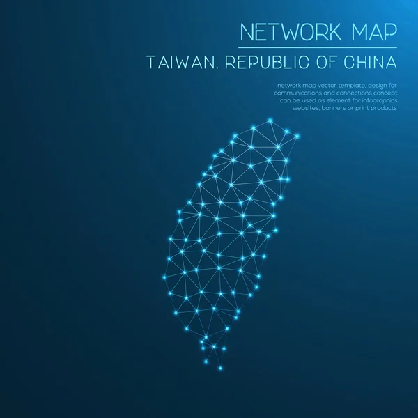 Taiwan, Republic Of China network map. — Stock Vector