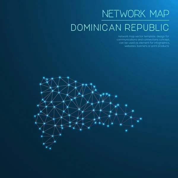 Mapa de la red República Dominicana . — Vector de stock