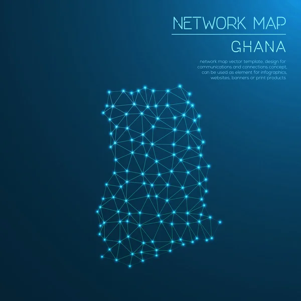 Ghana mapa de red . — Archivo Imágenes Vectoriales