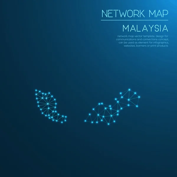 Malajzia hálózati Térkép. — Stock Vector