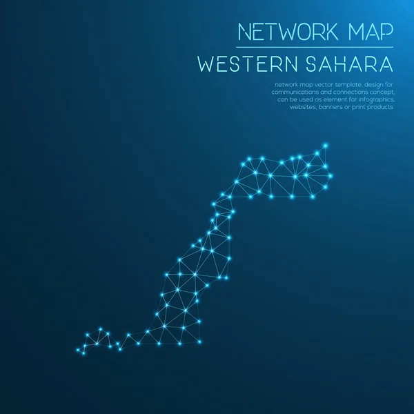Västsahara nätverkskartan. — Stock vektor
