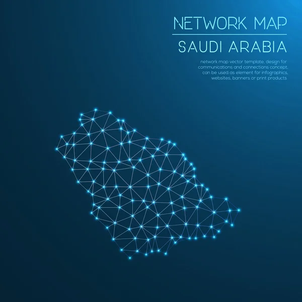 Mapa de la red Arabia Saudita . — Archivo Imágenes Vectoriales