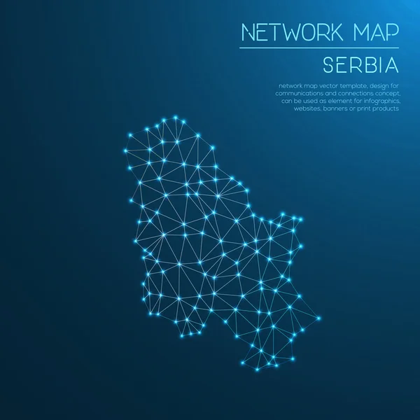 Mapa de la red Serbia . — Vector de stock
