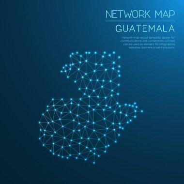 Guatemala network map. clipart