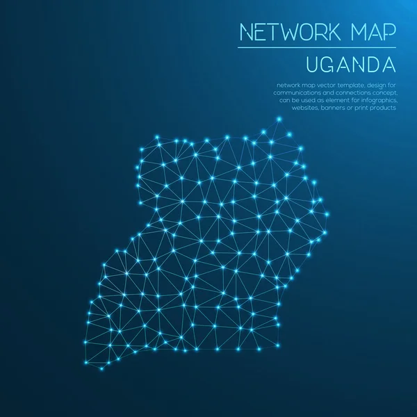 Uganda mapa de red . — Archivo Imágenes Vectoriales