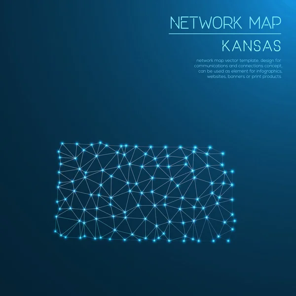 Mapa de la red Kansas . — Vector de stock