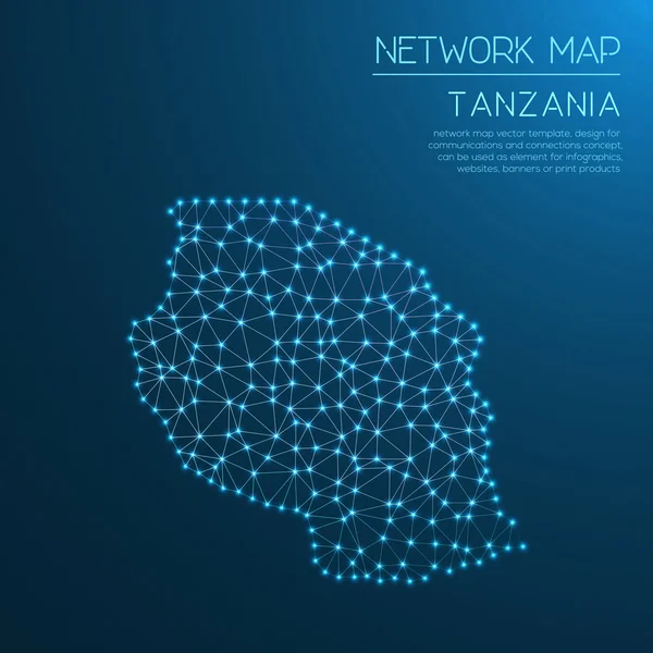 Mapa de Tanzania, República Unida de la red . — Archivo Imágenes Vectoriales