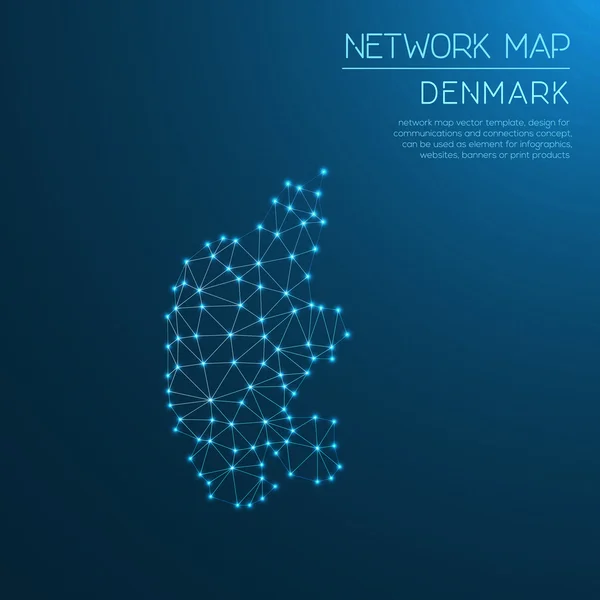 Dinamarca mapa de red . — Archivo Imágenes Vectoriales