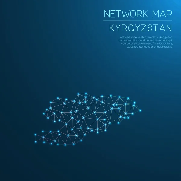 Mapa de la red de Kirguistán . — Archivo Imágenes Vectoriales