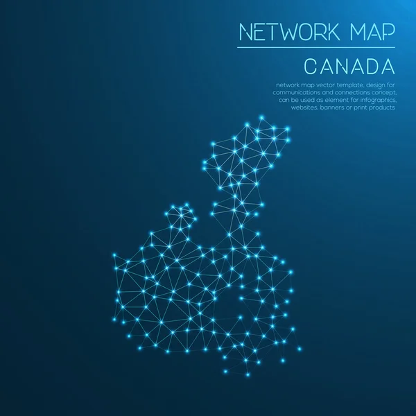캐나다 네트워크 지도. — 스톡 벡터