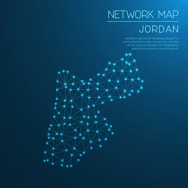 Jordânia mapa de rede . — Vetor de Stock
