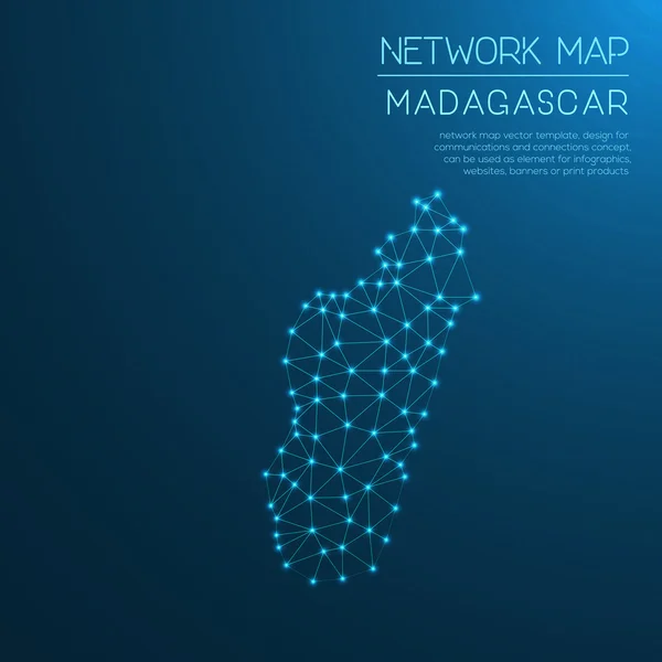 Mapa de la red Madagascar . — Vector de stock