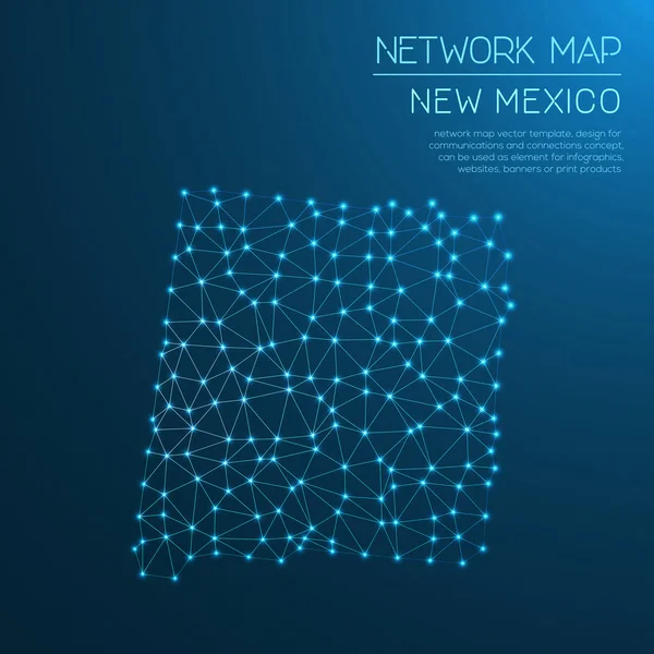 Mapa de la red de Nuevo México . — Vector de stock