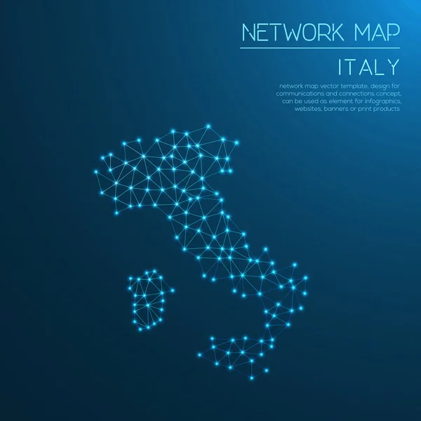 Карта сети Италии . — стоковый вектор