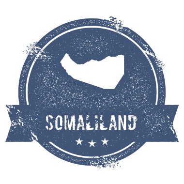 Somaliland işareti. Adı ve Somaliland haritası ile seyahat lastik damga, vektör illüstrasyon. -bilirsiniz