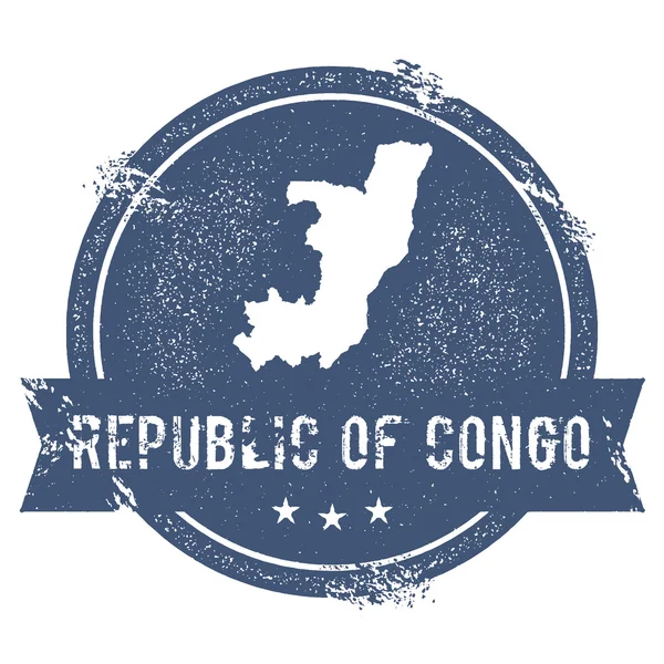 Congo marca. Sello de goma de viaje con el nombre y el mapa del Congo, ilustración vectorial. Puede ser utilizado como — Vector de stock