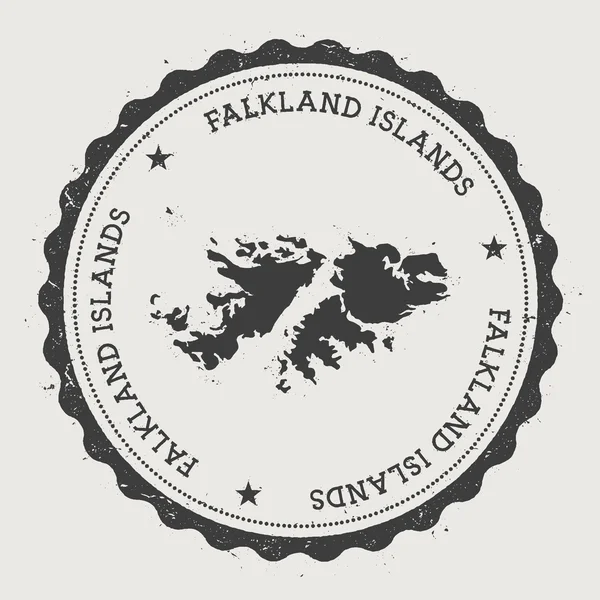 Islas Malvinas% 28Malvinas% 29 hipster ronda sello de goma con mapa del país . — Vector de stock