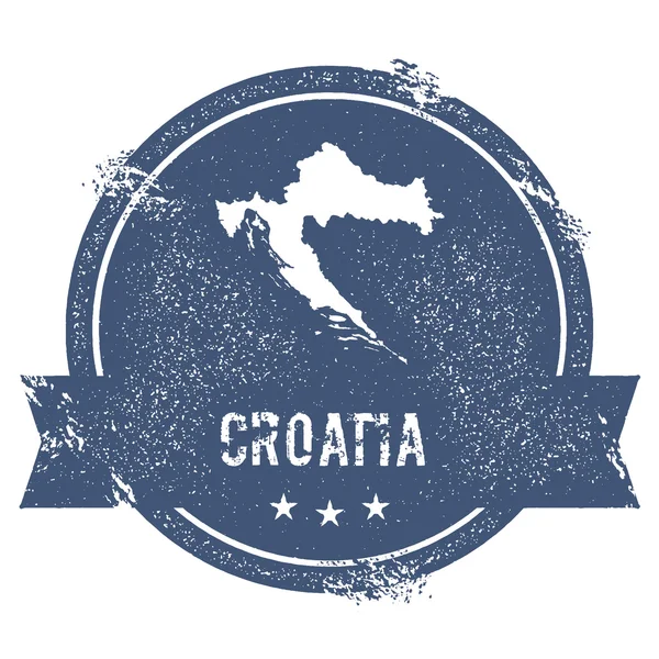 Horvátország védjegye. Utazás gumibélyegző a nevét és térképét Horvátország, vektor illusztráció. Használható — Stock Vector
