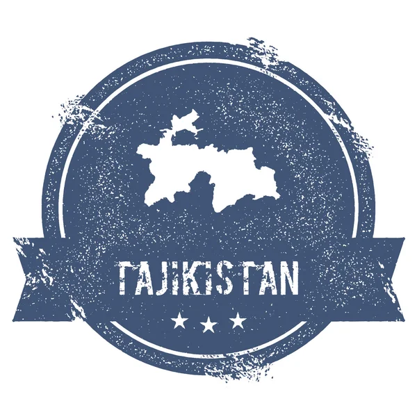 Marca Tayikistán. Sello de goma de viaje con el nombre y el mapa de Tayikistán, ilustración vectorial. Can. — Archivo Imágenes Vectoriales