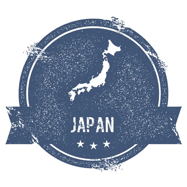 Marchio giapponese. Timbro di gomma da viaggio con il nome e la mappa del Giappone, illustrazione vettoriale. Può essere usato come — Vettoriale Stock