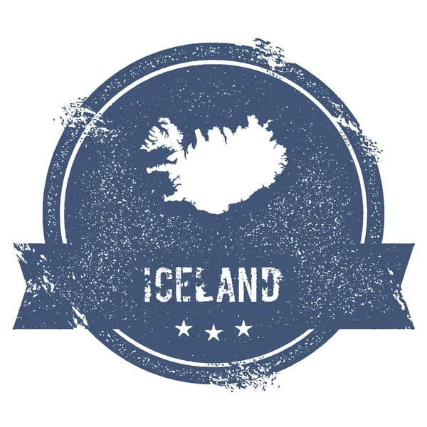 Islandia marca. Sello de goma de viaje con el nombre y el mapa de Islandia, ilustración vectorial. Puede ser utilizado — Archivo Imágenes Vectoriales