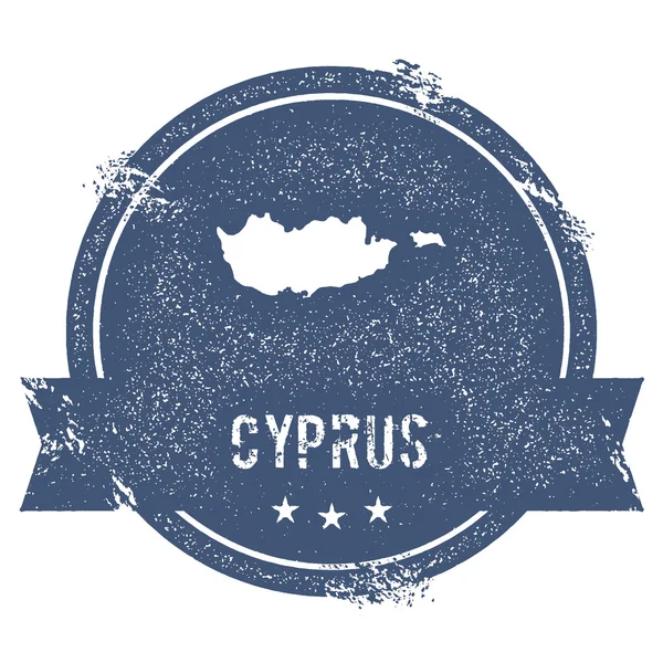 Cyprus Mark. Reizen rubber stempel met de naam en de kaart van Cyprus, vector illustratie. Kan worden gebruikt — Stockvector