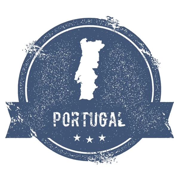 Marchio Portogallo. Timbro di gomma da viaggio con il nome e la mappa del Portogallo, illustrazione vettoriale. Può essere — Vettoriale Stock