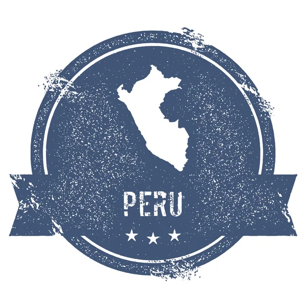 Peru işareti. Lastik damga adı ve Peru, vektör çizim Haritası ile seyahat. Olarak kullanılabilir