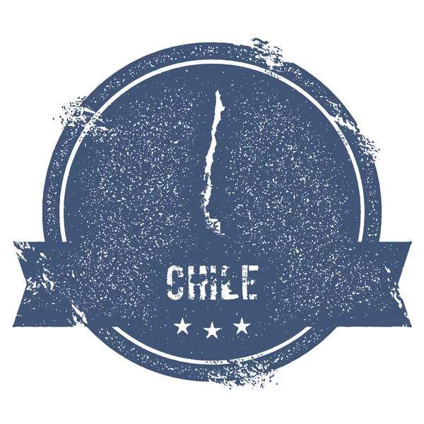 Chili-Marke. Reisegummistempel mit dem Namen und der Karte von Chile, Vektorillustration. kann verwendet werden als — Stockvektor