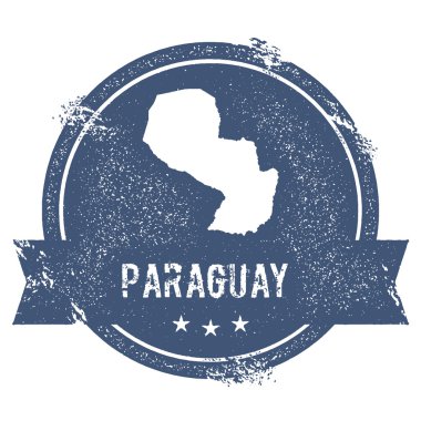 Paraguay işareti. Lastik damga adı ve Paraguay, vektör çizim Haritası ile seyahat. -Ebilmek var olmak