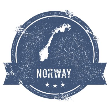 Norveç işareti. Lastik damga adı ve Norveç, vektör çizim Haritası ile seyahat. Kullanılabilir