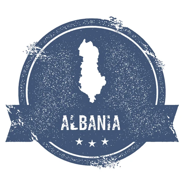 Albania mark. Travel rubber stamp with the name and map of Albania, vector illustration. Can be used — Stock Vector