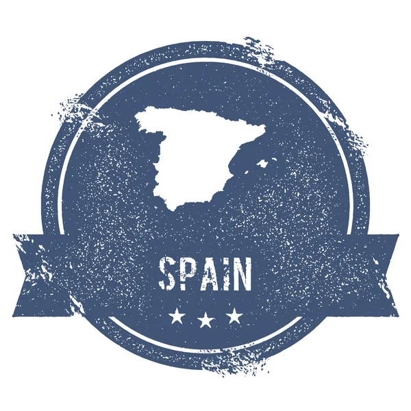 Spanyolország-jel. Utazási gumibélyegző térképen Spanyolország, vektoros illusztráció és a neve. Lehet használni, mint — Stock Vector