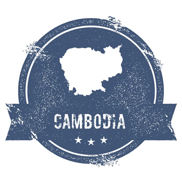 Cambodja is ingeschakeld. Rubber stempel met de naam en de kaart van Kambodja, vectorillustratie reizen. Kan worden — Stockvector