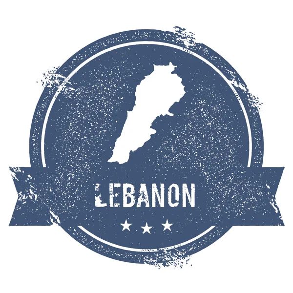 Marca do Líbano. Carimbo de borracha de viagem com o nome e mapa de Líbano, ilustração vetorial. Pode ser usado — Vetor de Stock