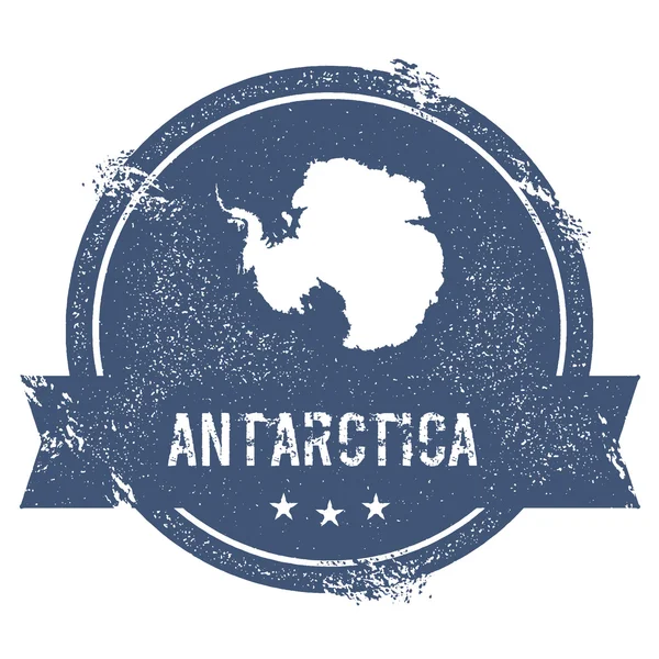 Marca antártica. Sello de goma de viaje con el nombre y el mapa de la Antártida, ilustración vectorial. Can. — Archivo Imágenes Vectoriales