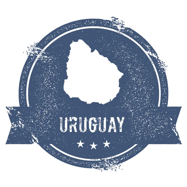 Uruguay mark. Travel rubber stamp with the name and map of Uruguay, vector illustration. Can be used — ストックベクタ