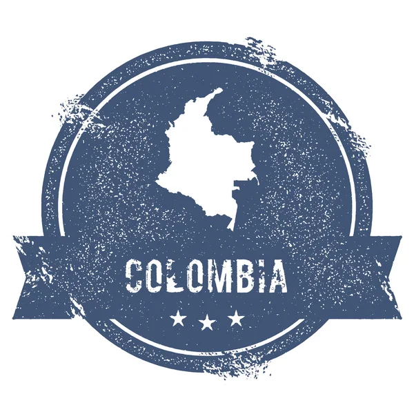 Colombia marca. Sello de goma de viaje con el nombre y mapa de Colombia, ilustración vectorial. Puede ser — Vector de stock