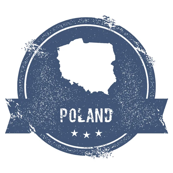 Poland mark. Travel rubber stamp with the name and map of Poland, vector illustration. Can be used — Stock vektor