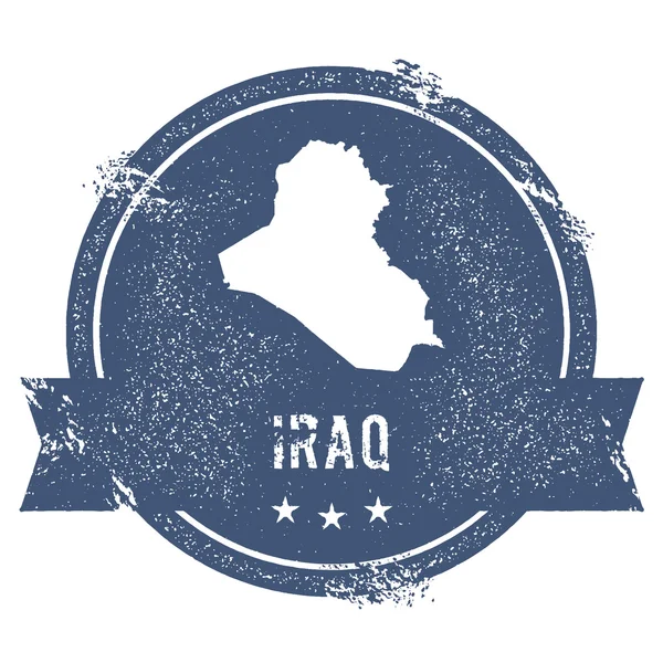 Irakische Marke. Reisegummistempel mit dem Namen und der Karte des Irak, Vektorillustration. kann verwendet werden als — Stockvektor